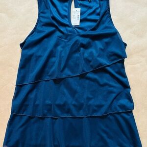 Maurices Blue Asymmetrical Tiered Tank Top